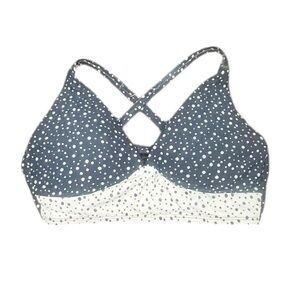 CALIA by Carrie Underwood Navy and White Polka Dot Swim Bra